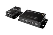 Repeater, boostere, bridges & transceiver - LogiLink USB 2.0 Cat.5 extender 50 m incl. 4-port USB Hub mountable black - UA0252