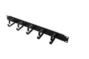 Netværkstilbehør - LogiLink 19" cable management bar 1U with 5 fixed metal brackets black - OR101B