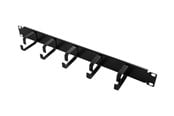 Netværkstilbehør - LogiLink 19" cable management bar 1U with 5 fixed metal brackets black - OR101B