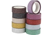 Kreativitet & Hobbyartikler - Creativ Company Glitter Tape Color.10pcs. - 25224