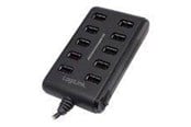USB hub - LogiLink USB 2.0 hub 10-port with On/Off switch USB hub - 10 ports - UA0125