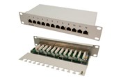 Netværkstilbehør - LogiLink Cat.6 Patch Panel 12 ports shielded 10 inch rack mount light grey - NP0041