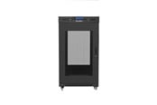 Rack skabe - Lanberg FF01-8822-23BL Rack Cabinet 19" Free Standing 22U 800x800mm (Flat Pack) Black Glass Door LCD - FF01-8822-23BL