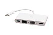 Dockingstation - C2G USB C to HDMI VGA USB A & RJ45 Adapter - 4K 30Hz - White - docking station - USB-C / Thunderbolt 3 - VGA HDMI - GigE - C2G29829
