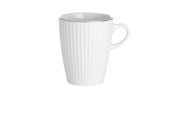 Borddækning - Pillivuyt Vienne plissé mug 27 cl White/Platinum - 17179