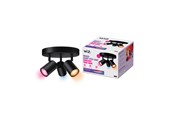 Smart Home - WiZ Smart Imageo spotlampe med 3 spots, Rund Loftsplade, Dæmpbar LED, Justerbar hvidt & farvet lys, sort - 929003211001