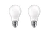 Lyskilder - Philips LED pære Classic 7W/827 (60W) 2-pak E27 - 929001243092