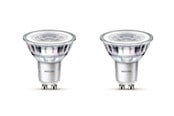 Lyskilder - Philips LED pære Classic 4,6W/840 (50W) 36° 2-pak GU10 - 929001218232
