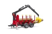 Legetøjsbil - Bruder Forestry trailer with loading crane, 4 trunks and grab - BR2252