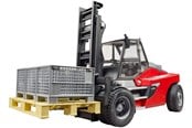 Legetøjsbil - Bruder Linde HT160 Fork Lift with pallet and 3 pallet cages - BR2513