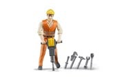 Legetøjsbil - Bruder Construction worker with accessories - BR60020