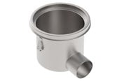Afløb - Blücher Industrigulvafløb vandret Ø110 mm udløb. Til epoxy. Syrefast stål - 763.503.110 S