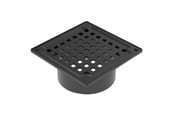 Afløb - Blücher Square overdel med rist 145x145mm. Til beton og fliser. Sort. Rustfrit stål - 150.300.000 B