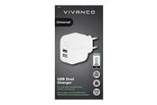 Mobil - Adaptere & Opladere - Vivanco Hurtig 2xUSB Oplader 3.4A (2.4+1A) hvid - 37563