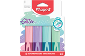 Skrive- og Tegneværktøjer - Maped Fluo'Peps Classic Glitter highlightere x4 - 742046