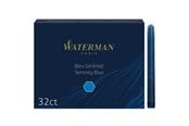 Skrive- og Tegneværktøjer - Waterman fyldepen genopfyldning blækpatroner | Lang standard | Serenity Blue | 32 Antal - S0713001