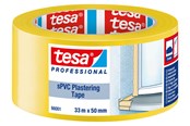 Tape & lim - tesa Masking sPVC Plastering Tape 33m x 50mm Yellow - 66001-00001-00