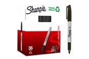 Skrive- og Tegneværktøjer - Sharpie Permanent Markers | Fin spids | Sort | 36 styk - 2025040