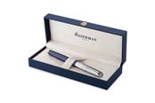 Skrive- og Tegneværktøjer - Waterman Undtagelse Fountain Pen | Metal & blå lak med palladiumkant og ætset hætte | 18K guld fin nib | Gaveæske - 2166315