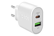 Mobil - Adaptere & Opladere - SBS 20W oplader - Hvid - TETRPD20W