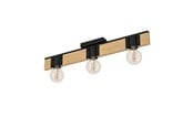 Lamper - EGLO BAILRIGG loftlampe 3L, sort/træ - 43901
