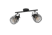Lamper - EGLO GIRONA spotskinne 2L, sort/børstet messing - 900662