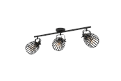 Lamper - EGLO GIRONA spotskinne 3L, sort/børstet messing - 900663