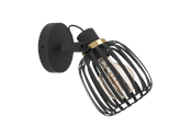 Lamper - EGLO GIRONA spot, sort/børstet messing - 900661