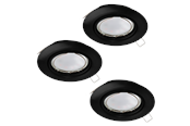 Lamper - EGLO PENETO indbygningsspot Ø78 mm, LED 4,6W 3000K, 3-pak, sort - 900752