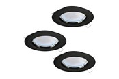 Lamper - EGLO Peneto Indbyg. Sæt Ø78 3X2,8W 3000K Sort - 900754