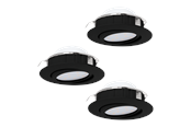 Lamper - EGLO PINEDA indbygningsspot Ø84 mm, 3000K, dæmpbar, 3-pak, sort - 900749