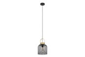 Lamper - EGLO ROUNDHAM pendel Ø220 mm, sort/børstet messing - 43963
