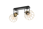Lamper - EGLO SAMBATELLO spotskinne 2L, sort/børstet messing - 900383