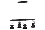 Lamper - EGLO Shirebrook Langbord 4L E27 Sort/Træ - 43726