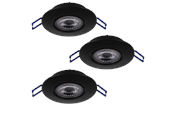 Lamper - EGLO Zujar Indbyg Sæt Ø90 3X340Lm Sort - 75764