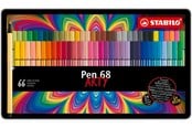 Hobby artikler - STABILO Pen 68 Arty, metalæske med 66 farver - 204073