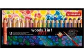 Hobby artikler - STABILO woody Arty 3 in 1 sæt med 18 penne inkl. spidser - 208543