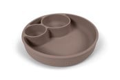 Baby Udstyr - Filibabba Silicone divided plate - Warm Grey - FI-02275