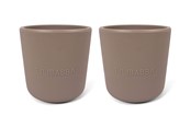 Baby Udstyr - Filibabba Silicone cup 2-pack - Warm Grey - FI-02266