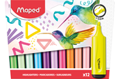 Skrive- og Tegneværktøjer - Maped Fluopeps Highlighters, sæt med 12 ass. Farver - 740901