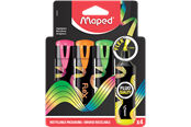 Skrive- og Tegneværktøjer - Maped Fluopeps, Flex Highlighters, sæt med 4 ass. Farver - 740300