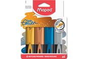 Skrive- og Tegneværktøjer - Maped Fluopeps, Glitter metal Highlighters, sæt med 4 ass. Farver - 742000