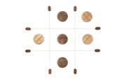 Havespil - Tic-Tac-Toe 90 x 90 cm Grey/Brown Rubberwood - 26932