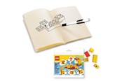 Skoletilbehør - Euromic Notes bog med rød klods, 1 pen og bygge legetøj, 12 klodser sæt. - 4003063-52283