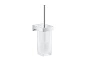 Badeværelsestilbehør - Grohe Selection Cube Toiletbørste + holder hvid/krom - 40857000