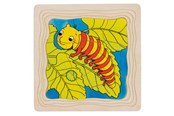 Puslespil - Goki Wooden Layer Puzzle - Butterfly Wood - 57523