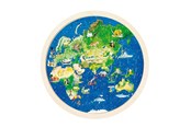 Puslespil - Goki Double Sided Wooden Puzzle - Globe 57pcs. Wood - 57666