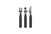 Baby Udstyr - Filibabba Silicone cutlery set - Stone Grey - FI-02290