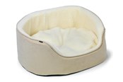Hunde - Dogman Pet Bed Sherpa High Rim Beige Medium 60x48x23cm - 805082