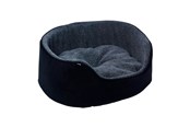 Hunde - Dogman Pet Bed Sherpa High Rim Black Small 50x43x21cm - 805087